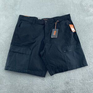 NWT Bass Outdoor Pro Cargo Shorts Men's 40 Black Cotton/Spandex Blend  3644